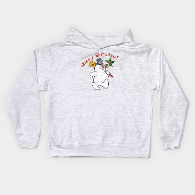 Frosty the Snowman, Happy Birthday! Distressed Kids Hoodie by hauntedjack